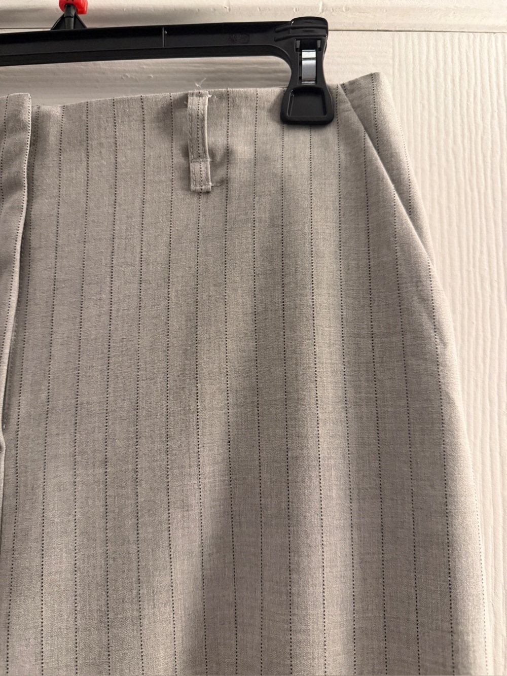 RACHEL ZOE Women’s Gray Pinstripe Wide Leg Pants NWT High Rise Dress Trouser - Picture 3 of 10